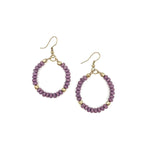 Purple Wooden Bead Earrings