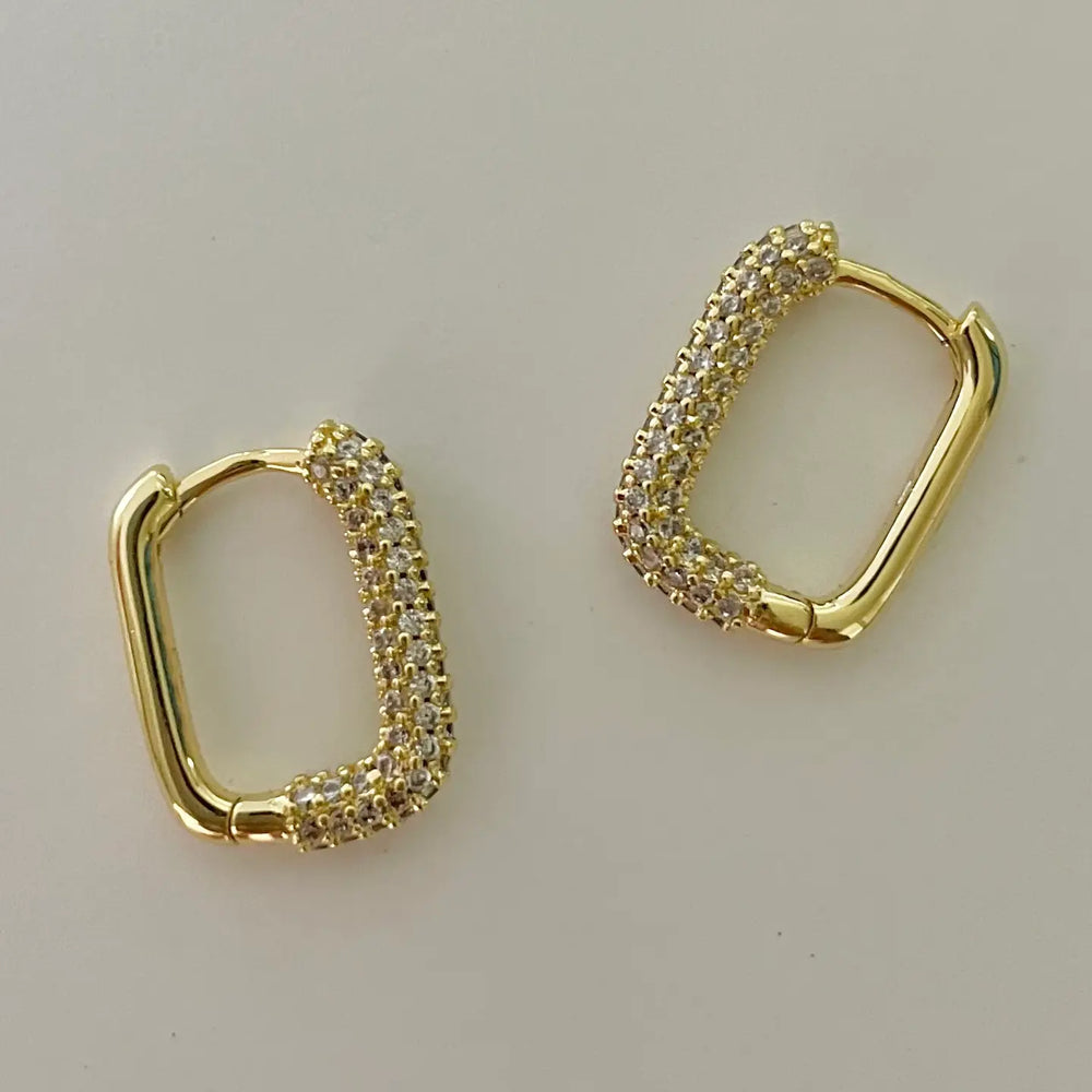 Rectangle Zirconia Earrings