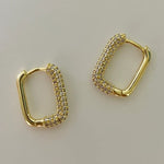 Rectangle Zirconia Earrings