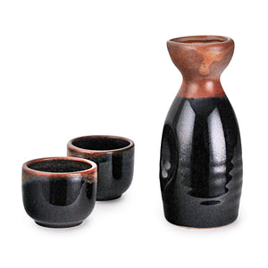 Brown and Black 1:2 Sake Set