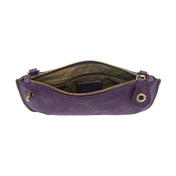 Deep Violet Lux Crossbody Wristlet Clutch