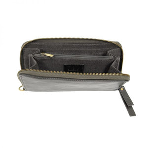 Charcoal Chloe Zip-Around Wallet Wristlet