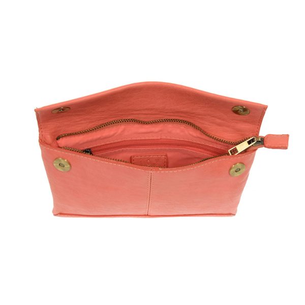 Bright Coral Kiara Fold-over Convertible Crossbody