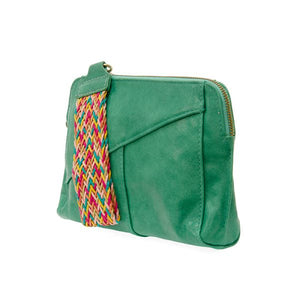 Jungle Green Gigi Crossbody W/Woven Wrist Strap