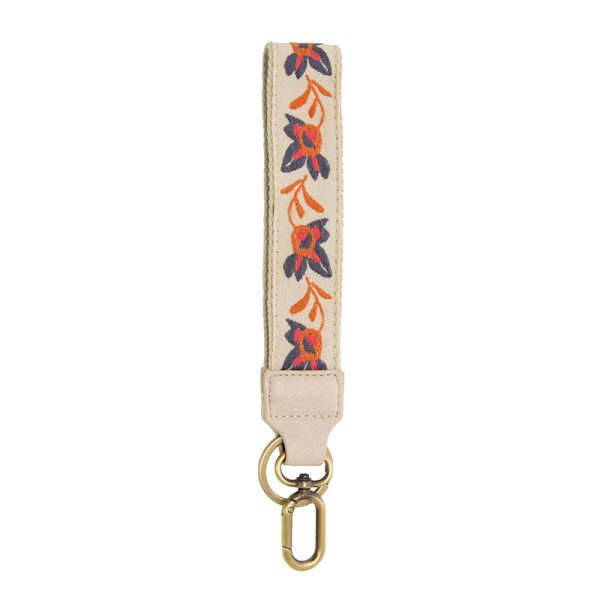 Navy Abstract Orchid Easy Find Wristlet Keychain