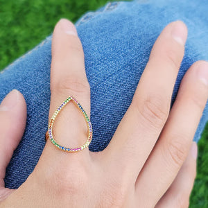 Rainbow Teardrop Ring