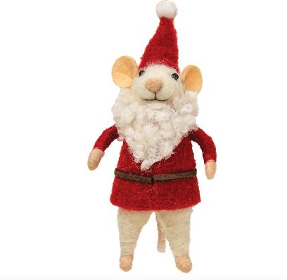 Mouse Santa Ornament