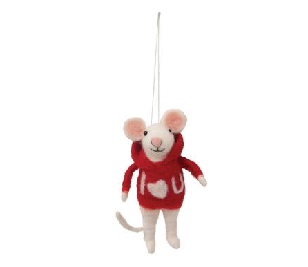 V-Day Mouse Ornament