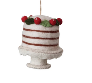 White Felt Cake Ornament