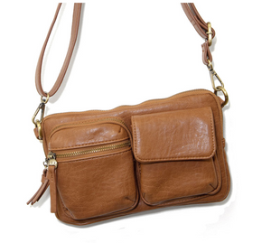 Cognac Kendra Cargo Pocket Sling/Crossbody