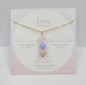 Love Gemstone Drop Necklace