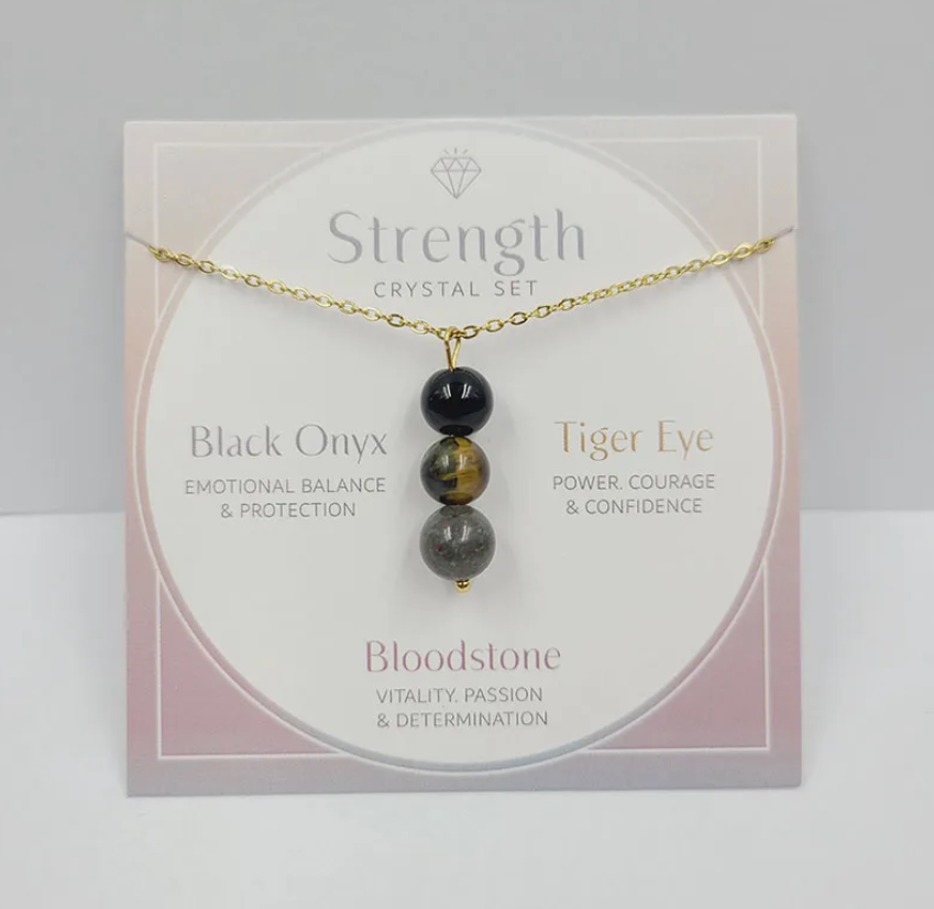 Strength Gemstone Drop Necklace