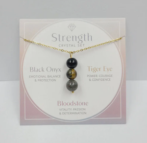 Strength Gemstone Drop Necklace