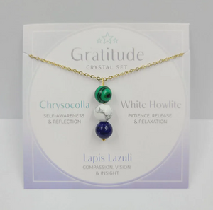 Gratitude Gemstone Drop Necklace