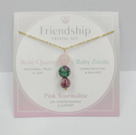 Friendship Gemstone Drop Necklace