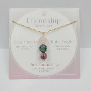 Friendship Gemstone Drop Necklace