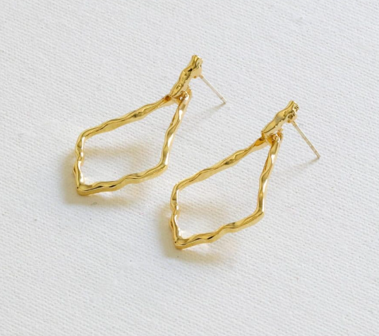 Gold Diamond Drop Earrings