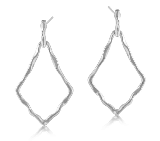 Silver Diamond Drop Earrings