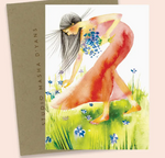 Flower Picker Girl Greeting Card