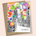 Celebrate Geometric Balloons Greeting Card