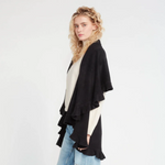 Black Ruffle Shawl Vest