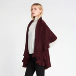 Raisin Ruffle Shawl Vest