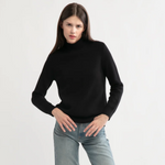 Black Thermal Mockneck Sweater