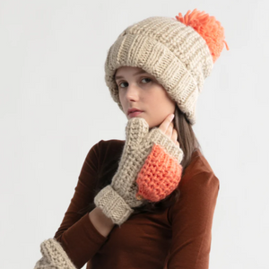 Hand-Knit Pom-Pom Hat