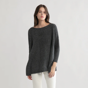 Charcoal Dolman Poncho Sweater