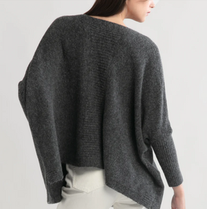 Charcoal Dolman Poncho Sweater