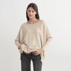 Tan Dolman Poncho Sweater