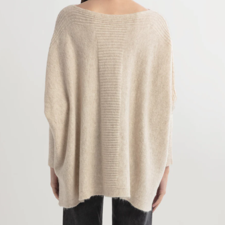 Tan Dolman Poncho Sweater