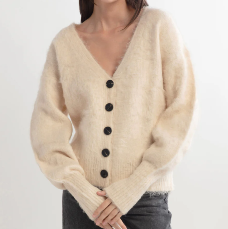 Butter Shaggy Fur Cardigan