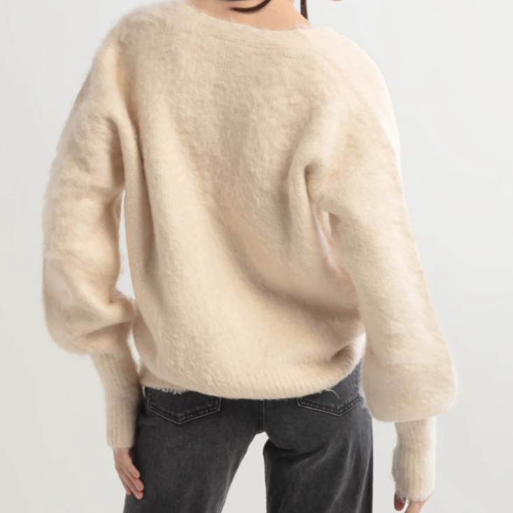 Butter Shaggy Fur Cardigan