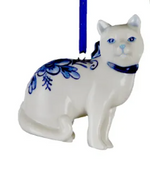 Porcelain Cat Ornament Left