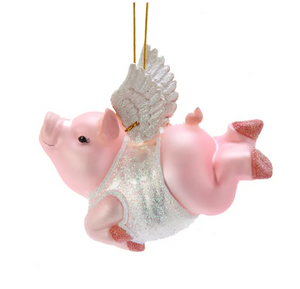 Flying Pig Gems Ornament