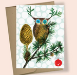 Owl Pinecone Greeting Card