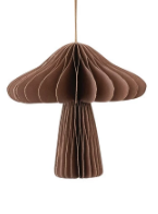 Brown Mushroom Paper Ornament