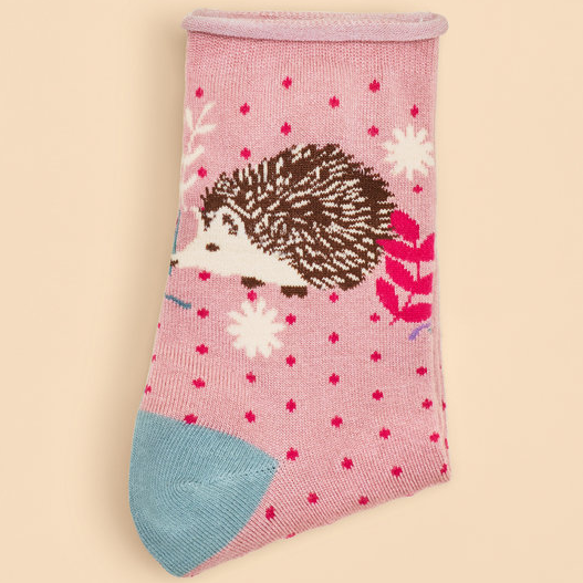 Petal Hedgehog Hunting Ankle Socks