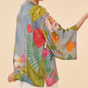 Lavender Tropical Flora and Fauna Kimono Jacket