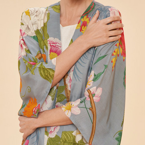 Lavender Tropical Flora and Fauna Kimono Jacket