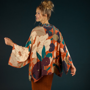 Luxe Winter Floral Kimono Jacket