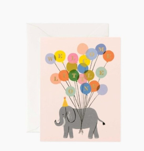 Welcome Little One Elephant Card