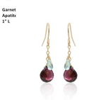 Earrigns Apatite, Garnet 14K GF