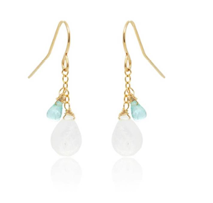 Earrings Moonstone, Apatite 14K GF