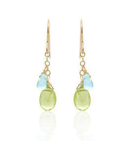 Earrings Peridot, Apetite 14K GF