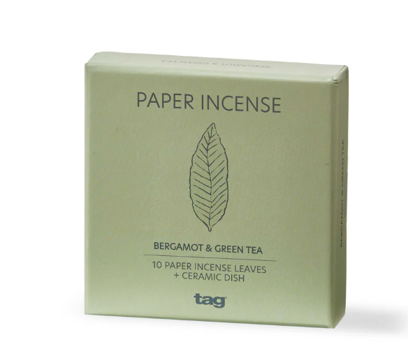 Bergamot Green Tea Paper Incense Set