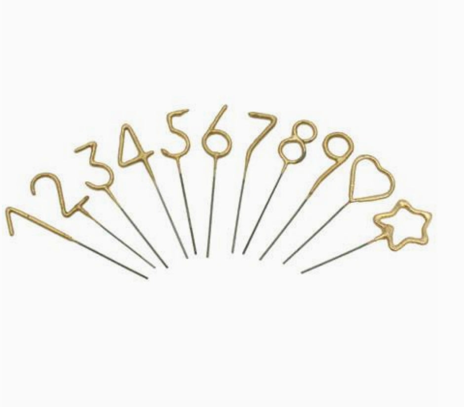 Mini 4" Gold Numbers Sparkler