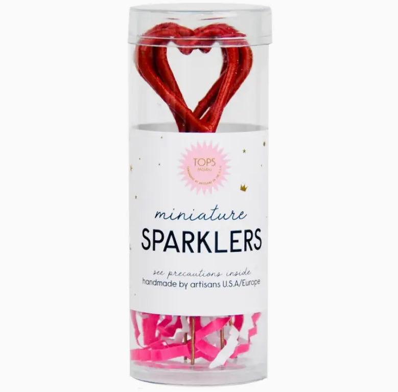 Mini Red Heart 4" Tube Sparklers