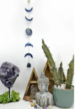 Moon Phase Blue Agate Wall Hanging